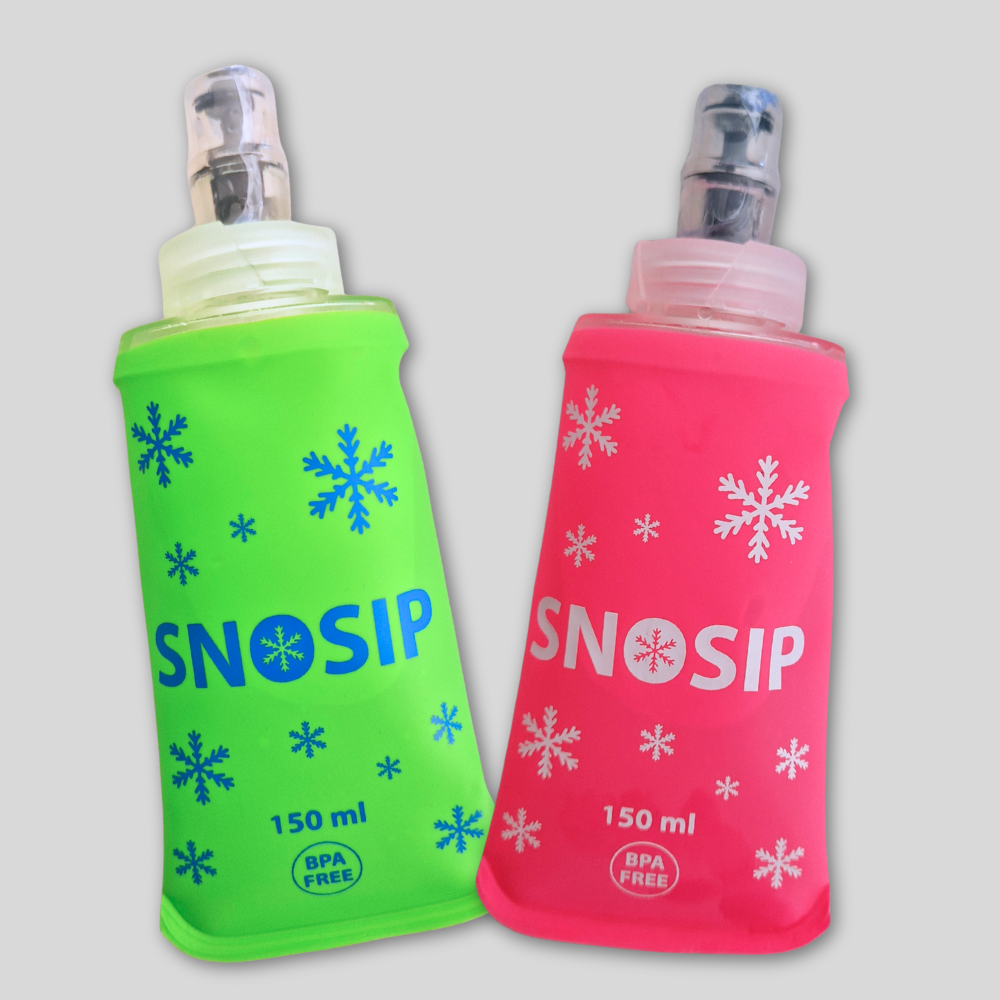 Set of 2 Water Bottles (1 Pink Bottle + 1 Green Bottle) - 150 ml